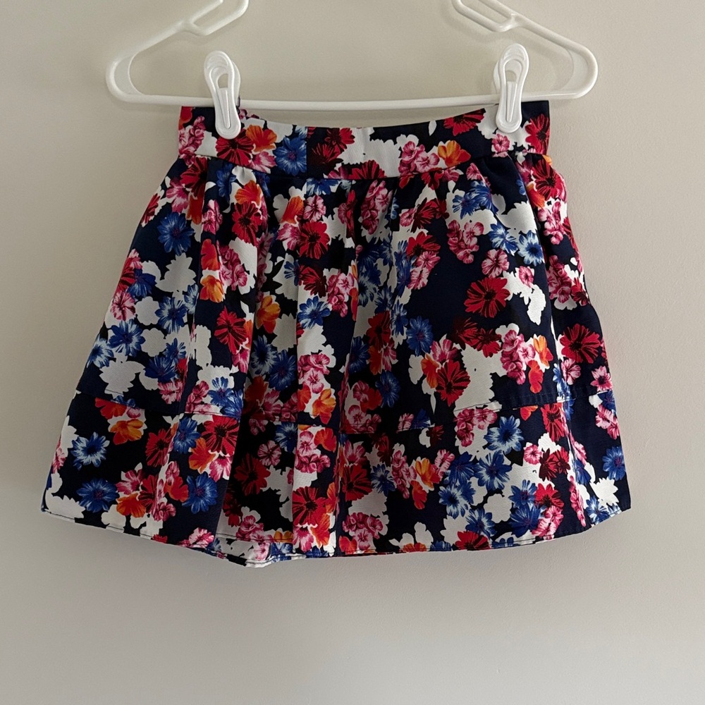 Express Multicolor Floral Mini Skirt